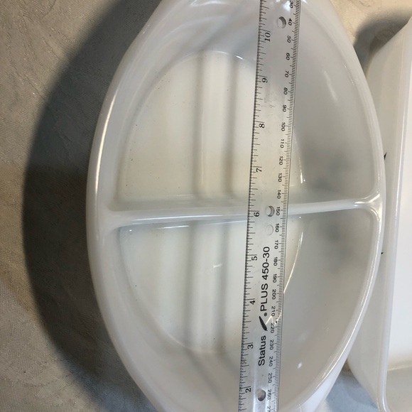 Vintage Glasbake Jeanette Coordinate divided dish turquoise & brown J239 - Picture 3 of 8